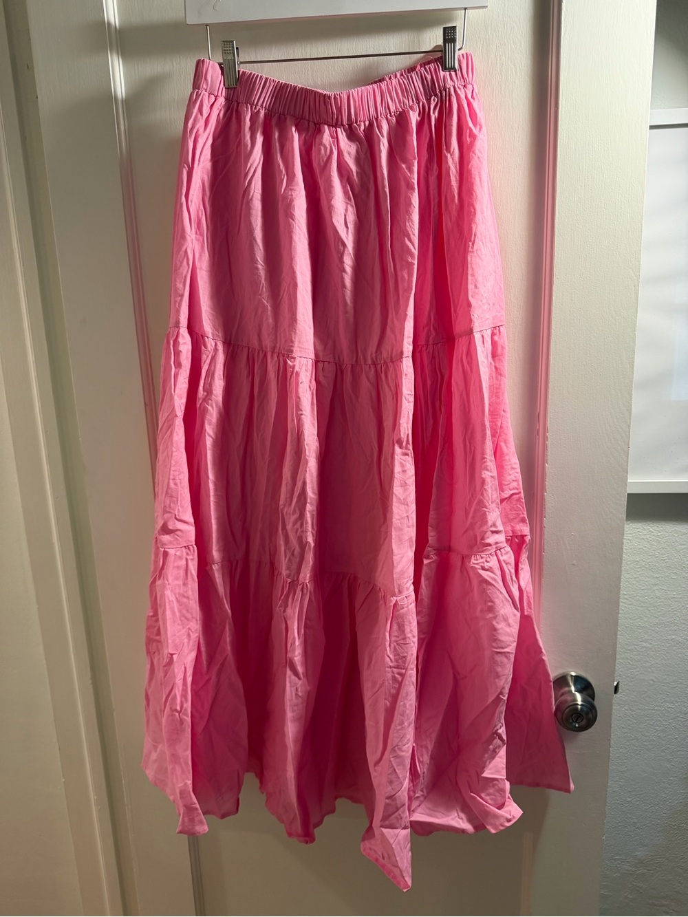 Women's Pink Tiered Maxi Skirt and matching top (set)